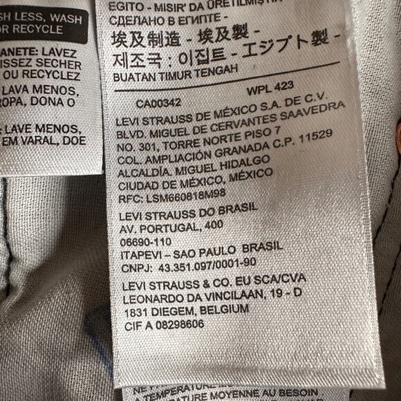 levi’s 501 rigid black jeans w38 l30 made in egypt blank red tab rare unworn - Picture 10 of 16